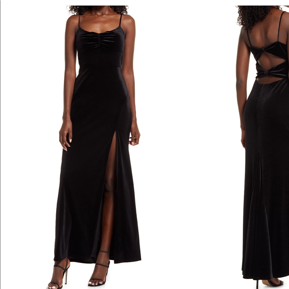 Jump Apparel cutout black velvet gown
